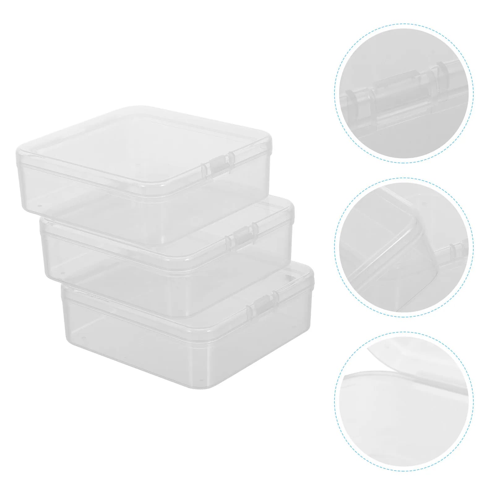 3Pcs Plastic Storage Boxes Heavy Duty Multi-Purpose Storage Containers for Home Office Bathroom Sundries Jewelry