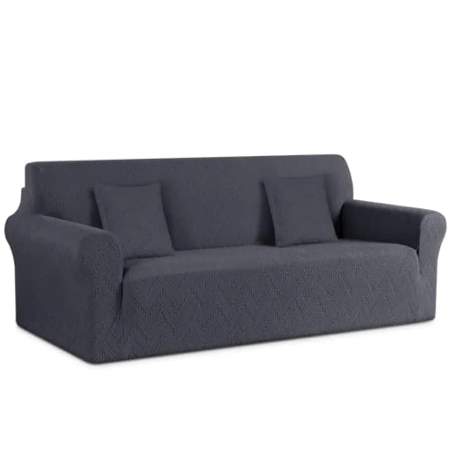 Cover Elasticized for 3 Seat Sofa, Anti-slip, Washable, Soft, in Jacquard, with 2 Pieces