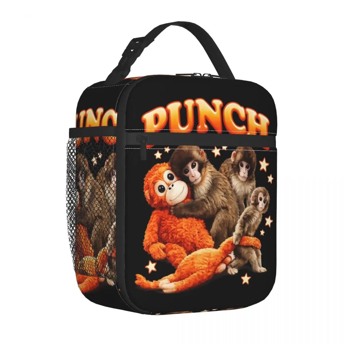 Borsa Termica Portatile per il Pranzo con Peluche a Forma di Scimmietta che Tiene un Giocattolo, Contenitore Termico per Alimenti