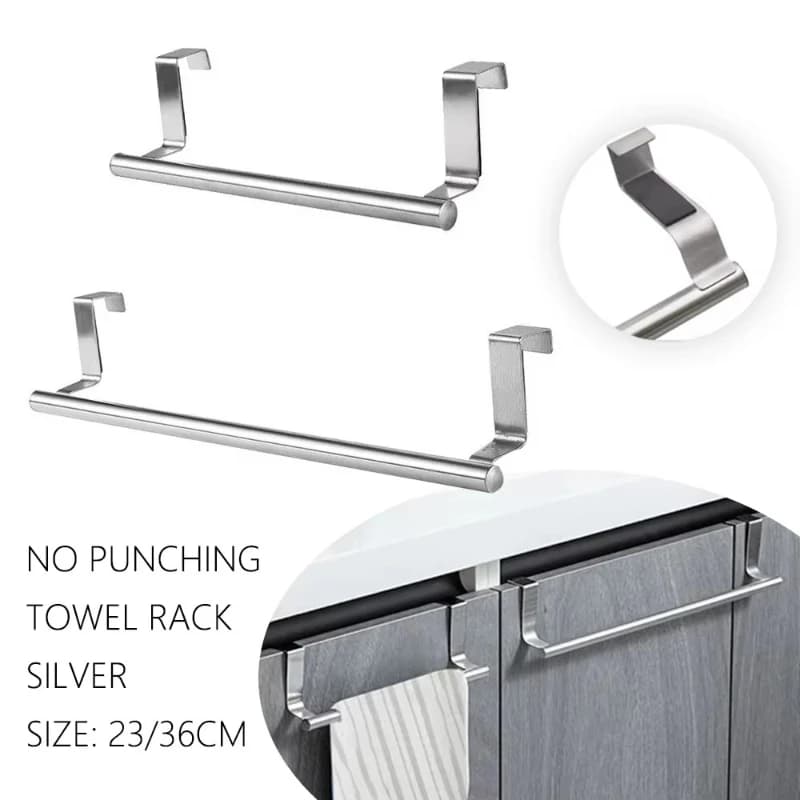 1/2/3/4/5pcs Stainless Steel Towels Rack for Bathroom Kitchen Cabinet Door Hanging Organizer Shelf Wall Mounted Towels Bar
