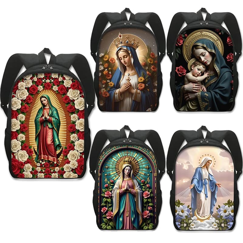 The Virgin Mary Print Backpack for Teenager Children School Bags Lady of Guadalupe Daypack Laptop Women Backpack Bookbags