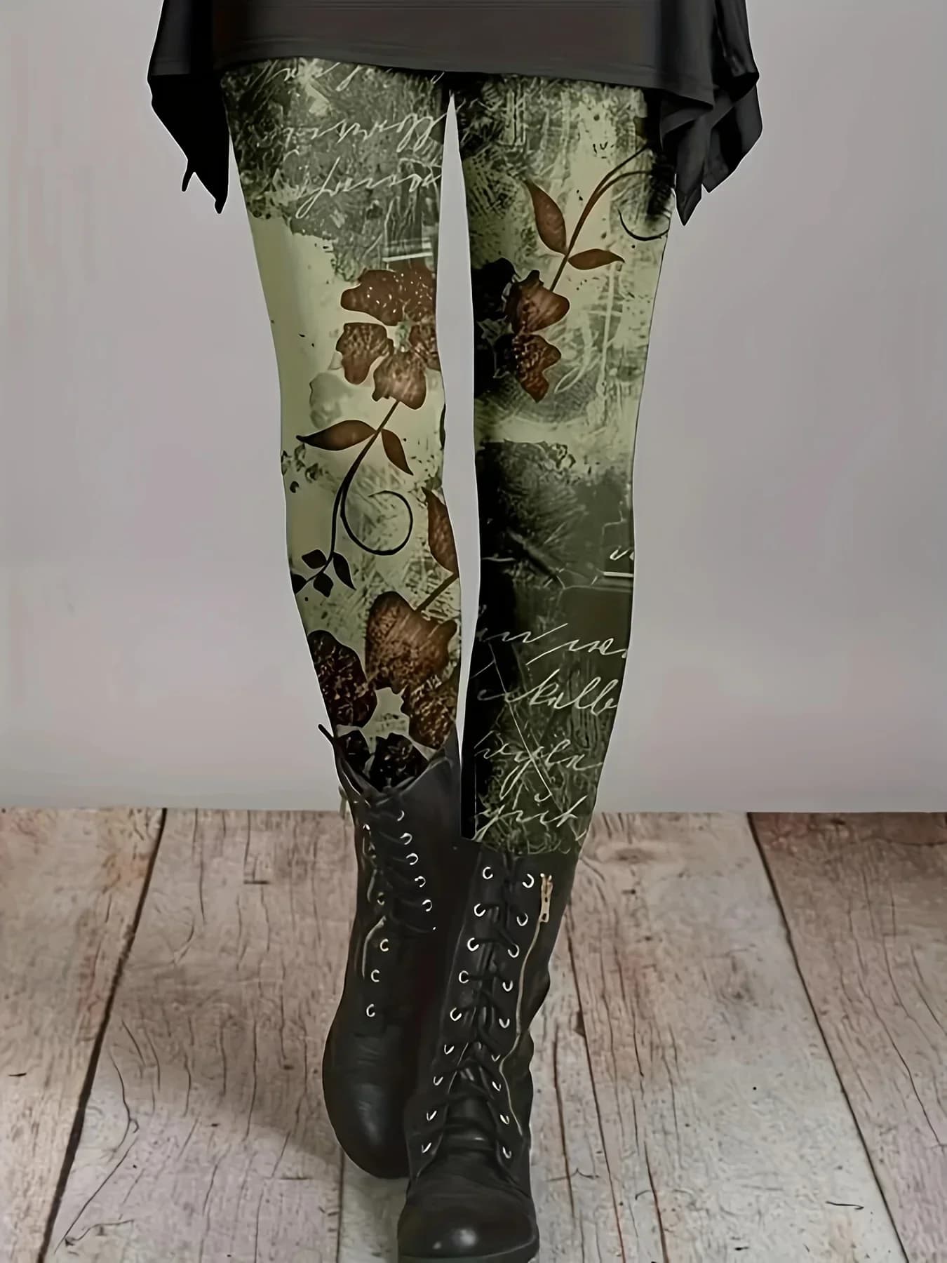 Plus Size Women's Vintage Style Ethnic Printed Leggings Plus Size Clothing Women