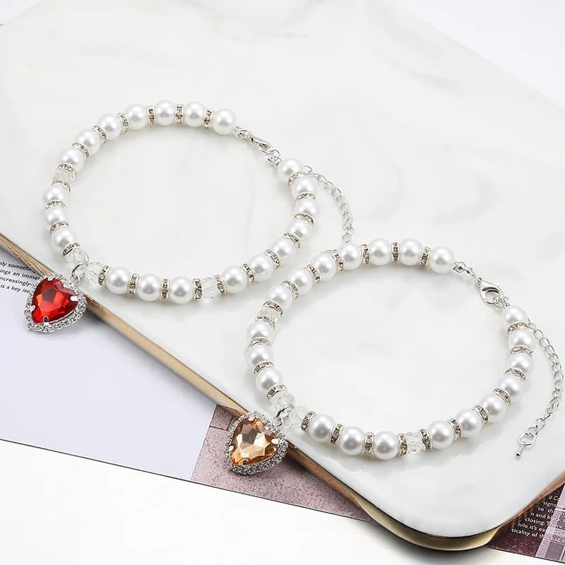 Simpatico collare per gatti collana di perle per animali domestici collare per animali domestici gioielli per cani e gatti Love Diamond prodotti per animali domestici per accessori regalo di compleanno per cani