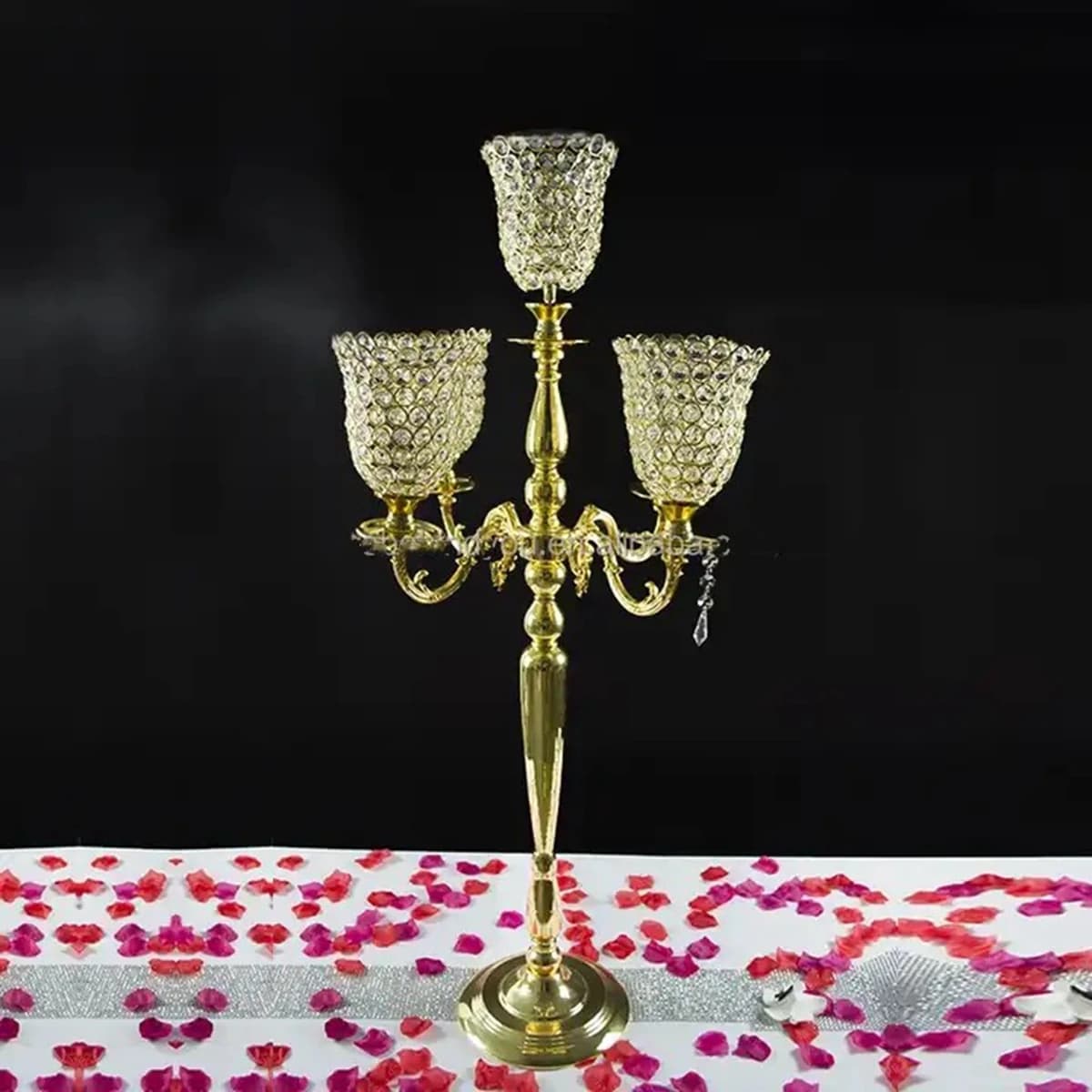 10 pz/candele in metallo portacandele in cristallo 5 bracci candeliere centrotavola da tavolo per matrimoni supporto per pilastro vaso di piombo da strada 2987