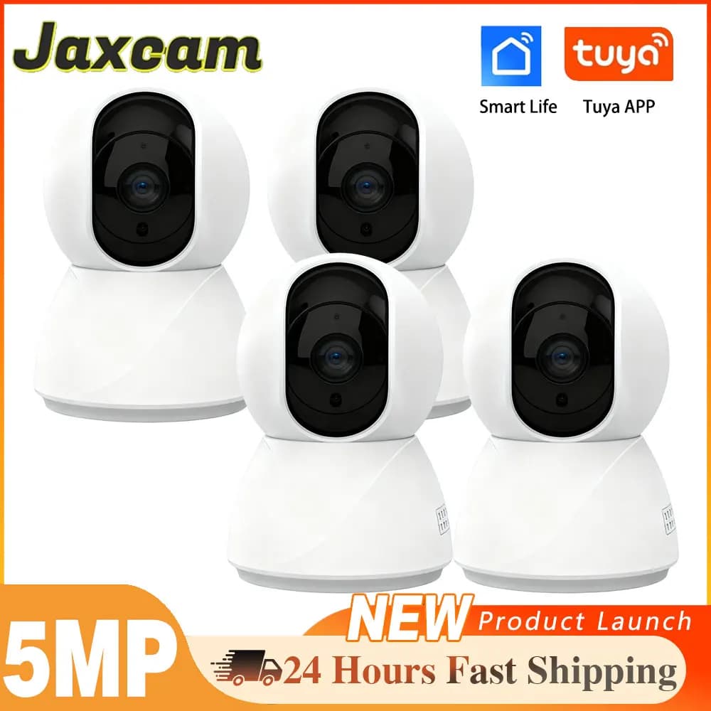 Telecamera IP WiFi Mini Smart Tuya 5MP 2K, Telecamera di Sorveglianza con Tracciamento Automatico, Sicurezza Domestica CCTV, Monitor per Bambini