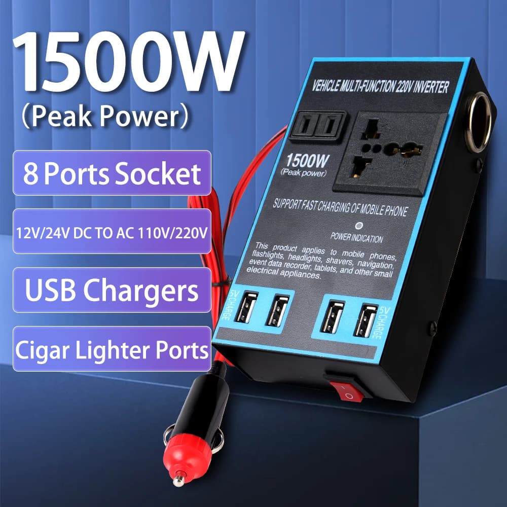 DC 12V a AC 110V 24V a AC 220V Ricarica rapida Auto Inverter Accendisigari Presa USB Caricabatterie Prese Adattatore di Alimentazione Convertitore