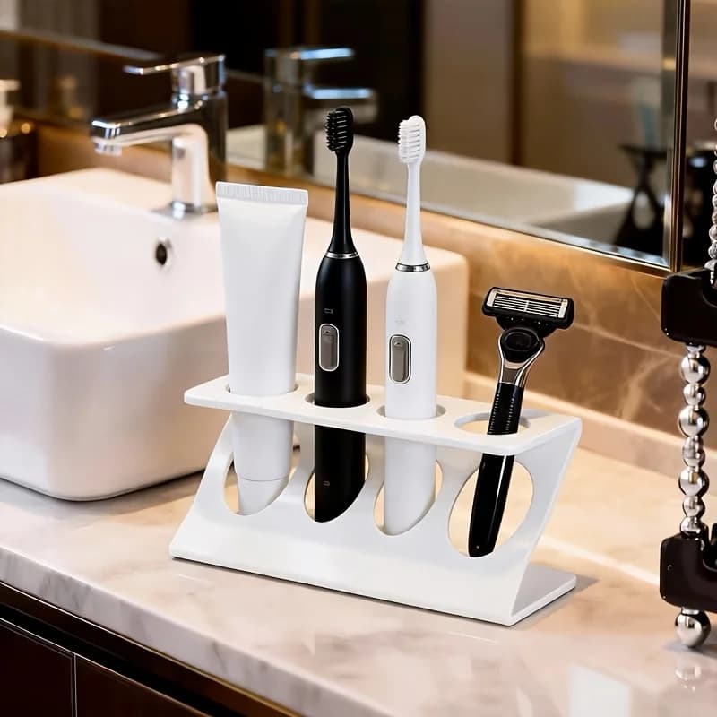 1pc Bathroom Multipurpose Storage Rack for Toothbrush Holder, Multifunctional Drain Rack Organizer, Desktop Organizer
