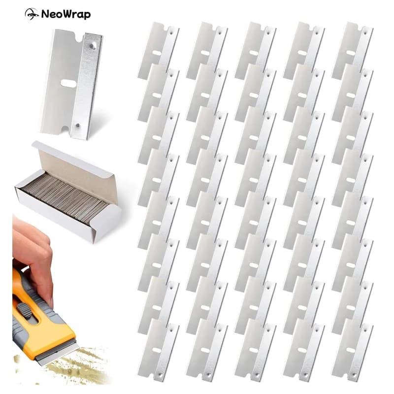 Car Paint Decals Scraper Razor Blades Glass Glue Sticker Remover Replacement Blades Carbon Steel Blade Car Tinting Tool