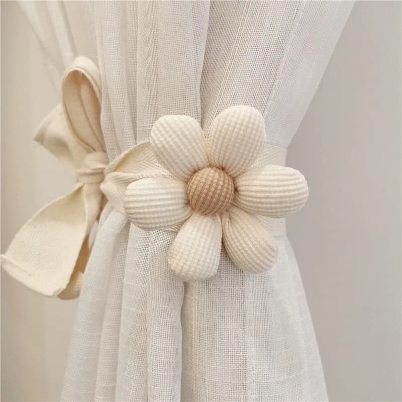 Kawaii Bear Flower Curtain Hanging Buckle Tie Curtain Accessories Home Decor Tie Rope