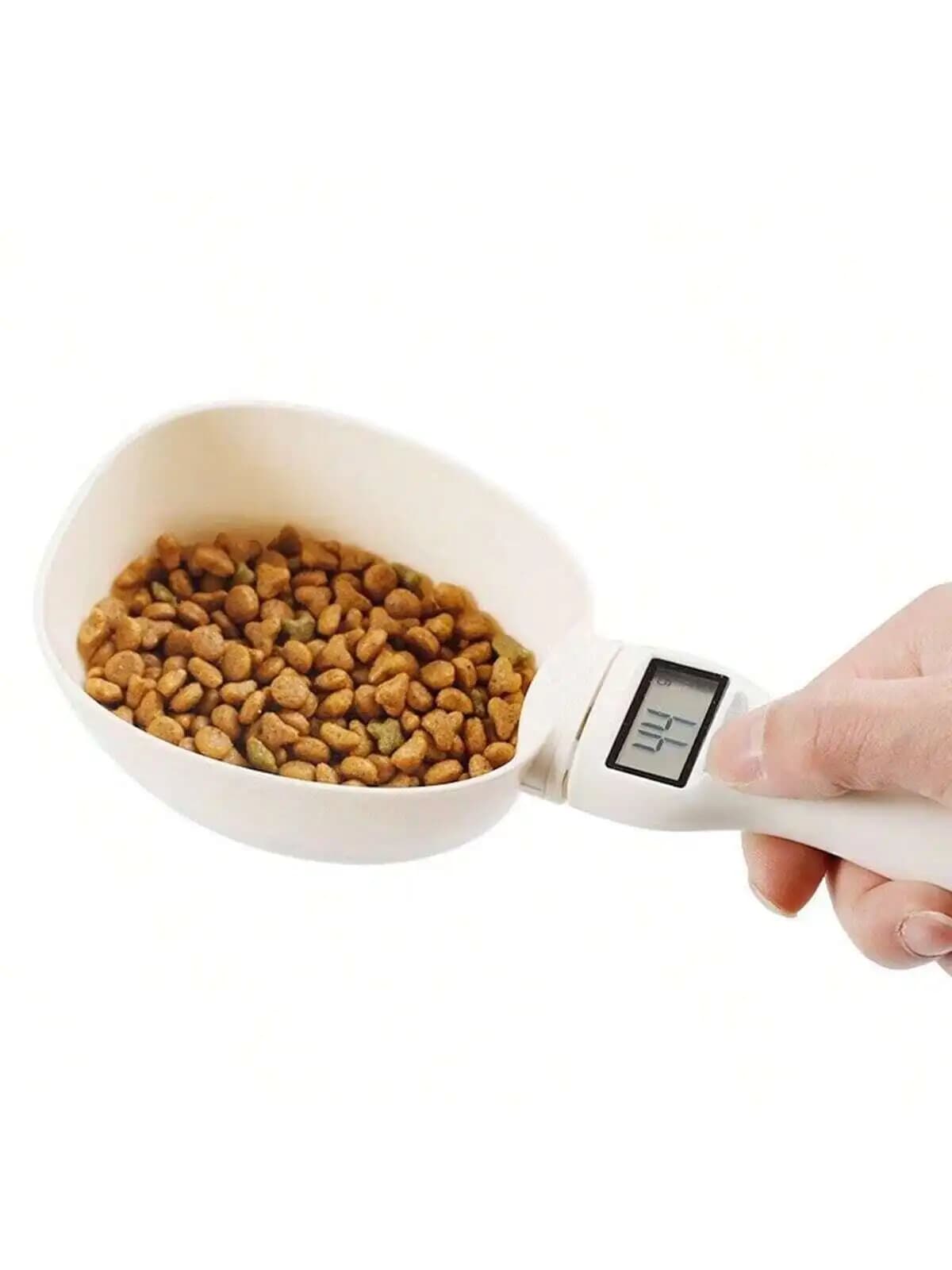 Bilancia per cucchiaio dosatore per alimenti per animali domestici, misurino digitale per alimenti da cucina, adatto per misurino per alimenti per cani e gatti