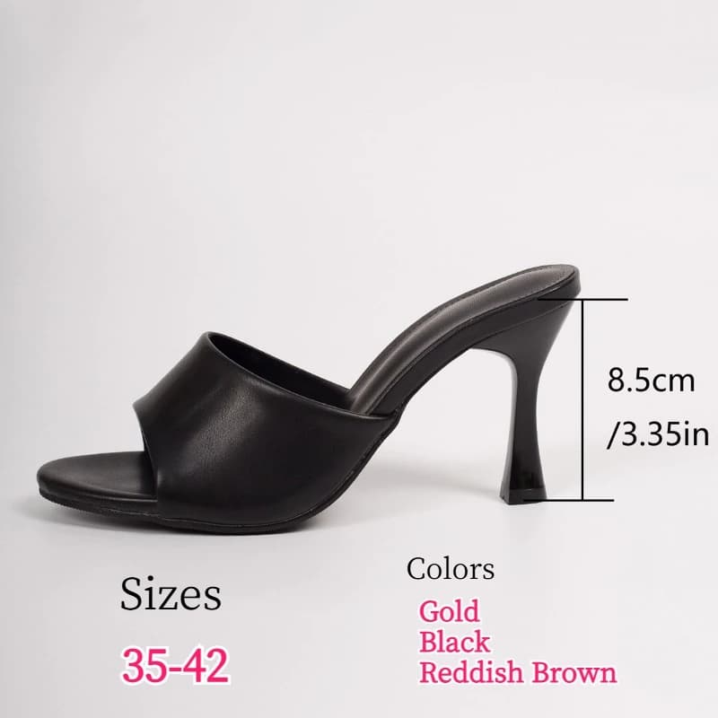 Women's Stiletto Slide Sandals Summer Minimalist One Strap Stiletto Heel Female Outdoor Shoes Reddish Ladies Fashion Sandals