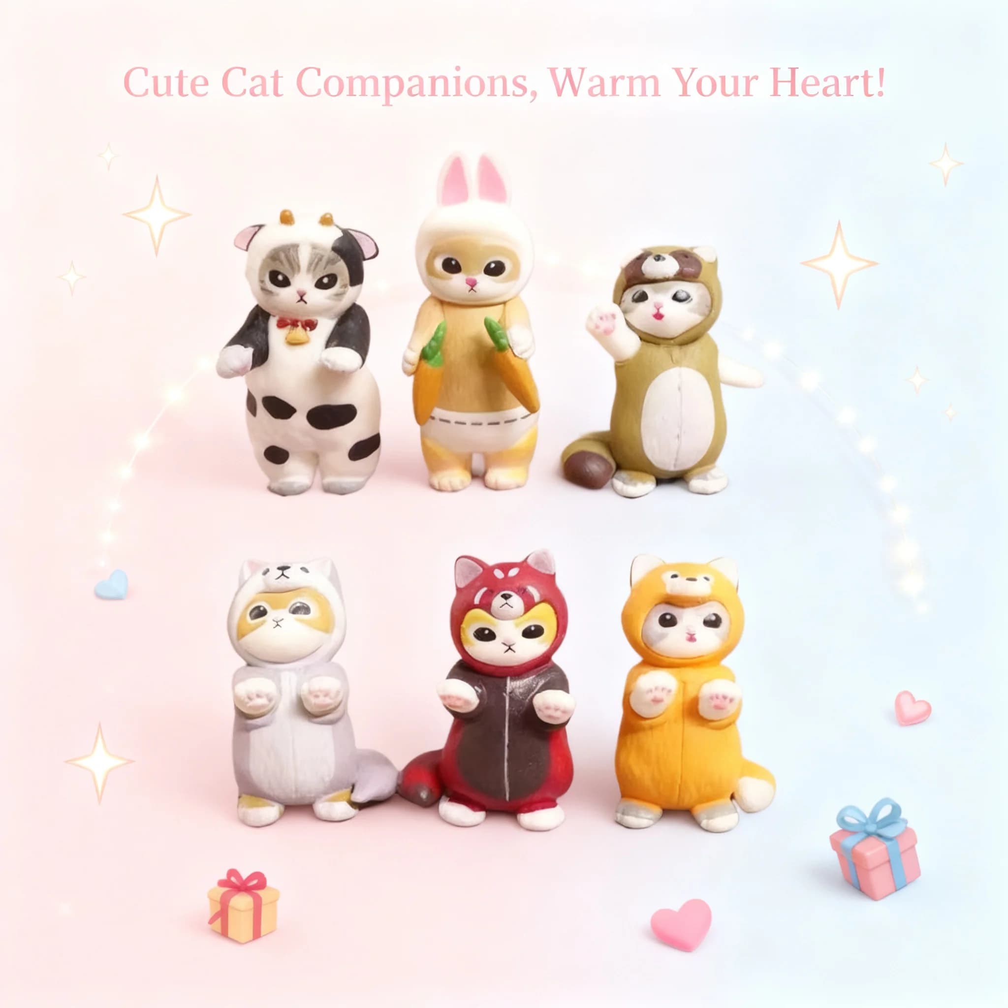 Thorsen Mofusand Shark Cat Blind Box Action Figure Cat Cosplay Cross Dressing Cow Cock Animal Doll Desktop Decoration Gift