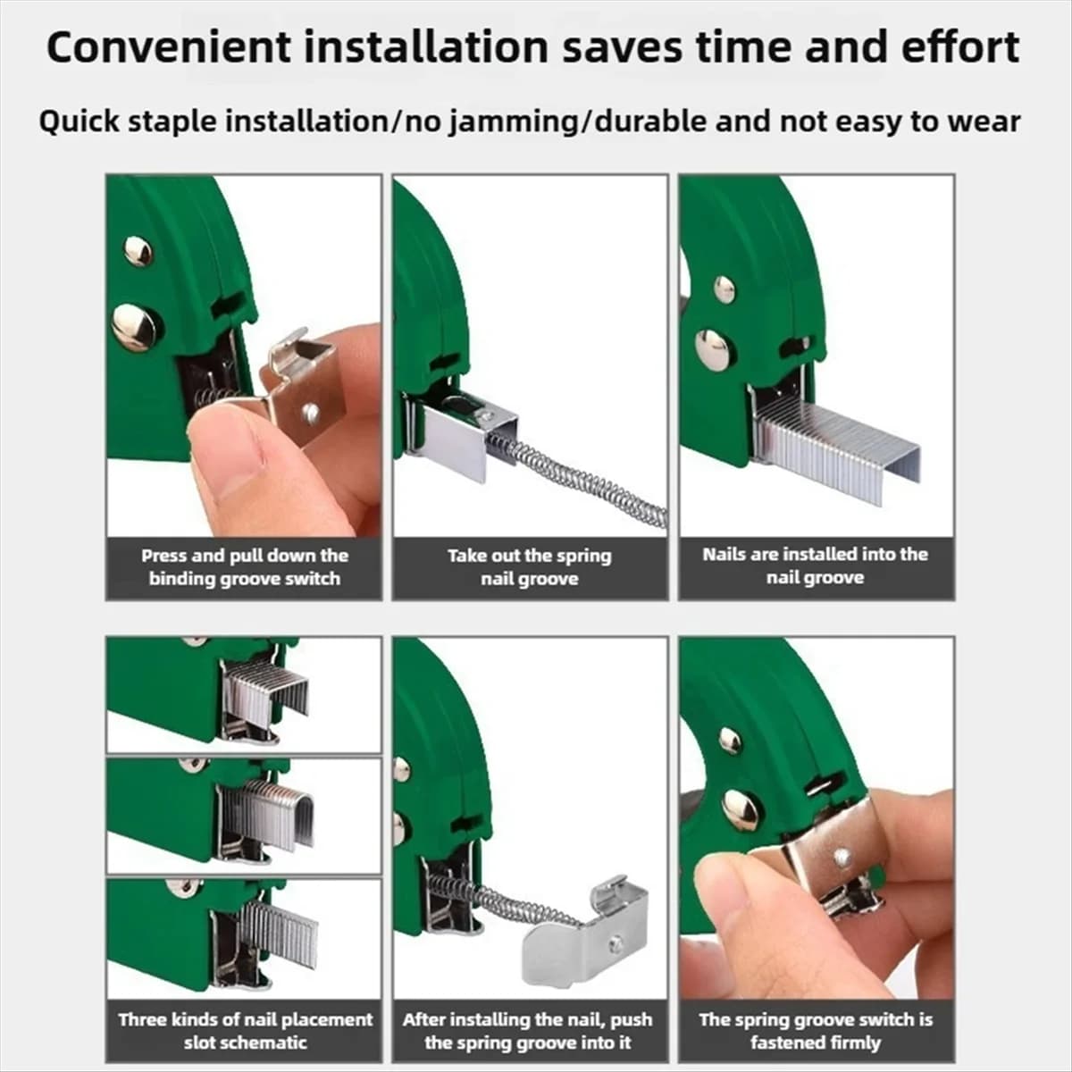 Nuova cucitrice da costruzione per chiodatura manuale 4 in 1 Chiodo ad aria resistente Lavorazione del legno Libro speciale per punti metallici Fai da te per la casa