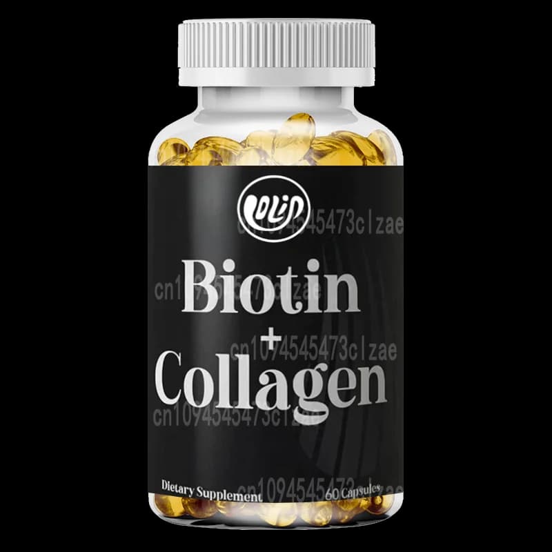 Capsules of biotin and collagen supplements