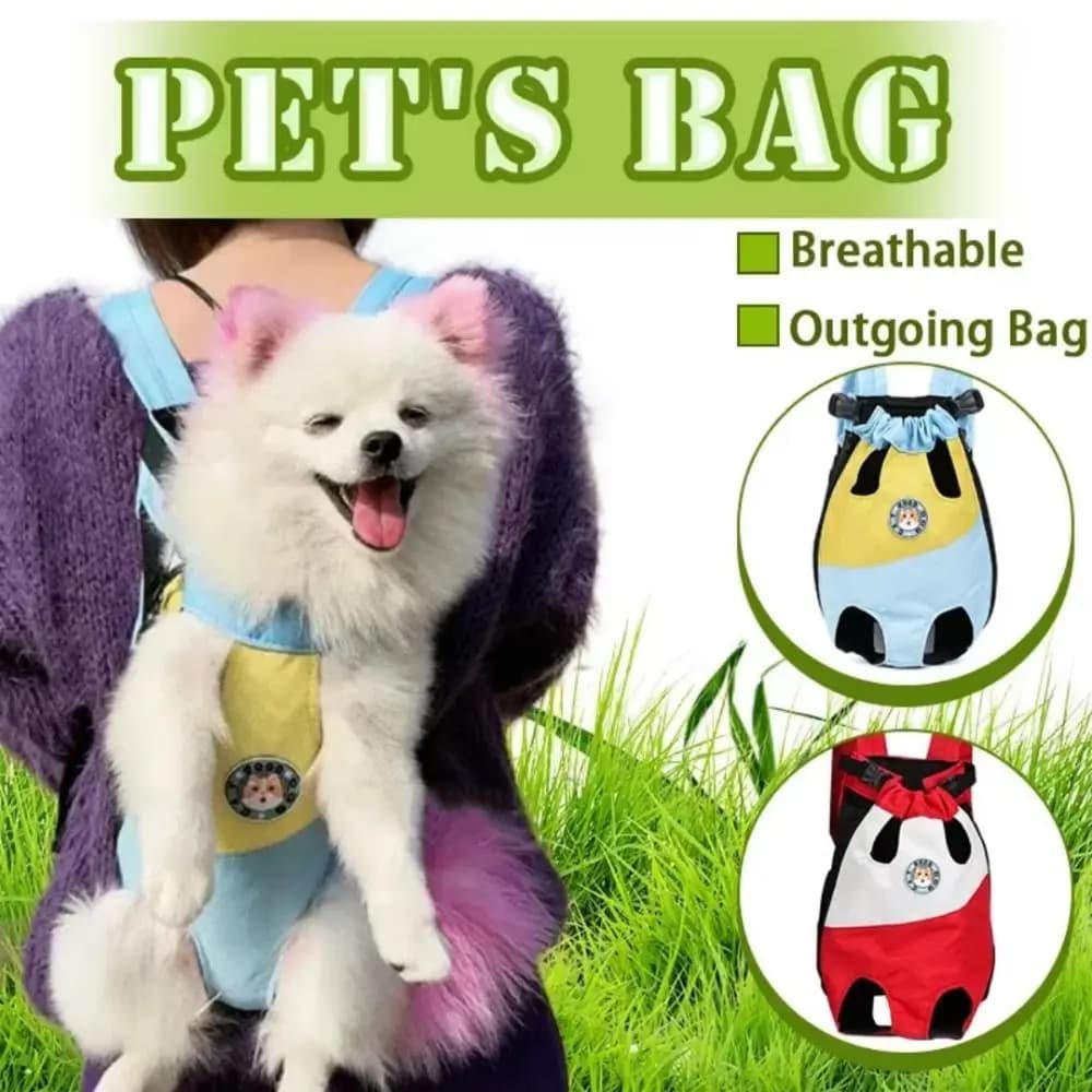 Zaino Portatile per Animali Domestici, Trasportino Regolabile e Traspirante per Cani, in Tessuto Oxford con Fibbia di Sicurezza, Borsa da Petto per Cani da Esterno