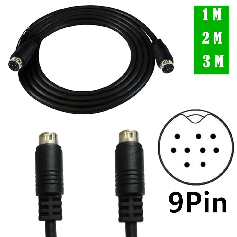 Cavo di ingresso audio Mini Din da 9 pin maschio a 9 pin maschio 1 m 2 m 3 m Videogiochi compatibili, schede audio, apparecchiature audio
