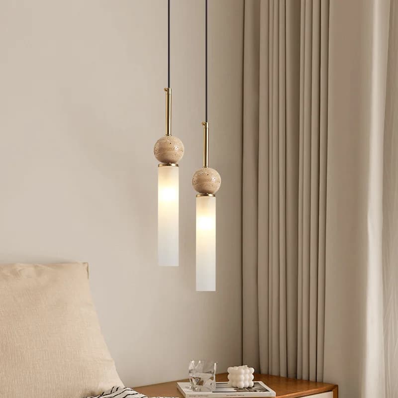 Nordic moderno casa soggiorno Lampadario a LED bancone bar camera da letto in famiglia balcone semplice lampadario in pietra gialla con grotta