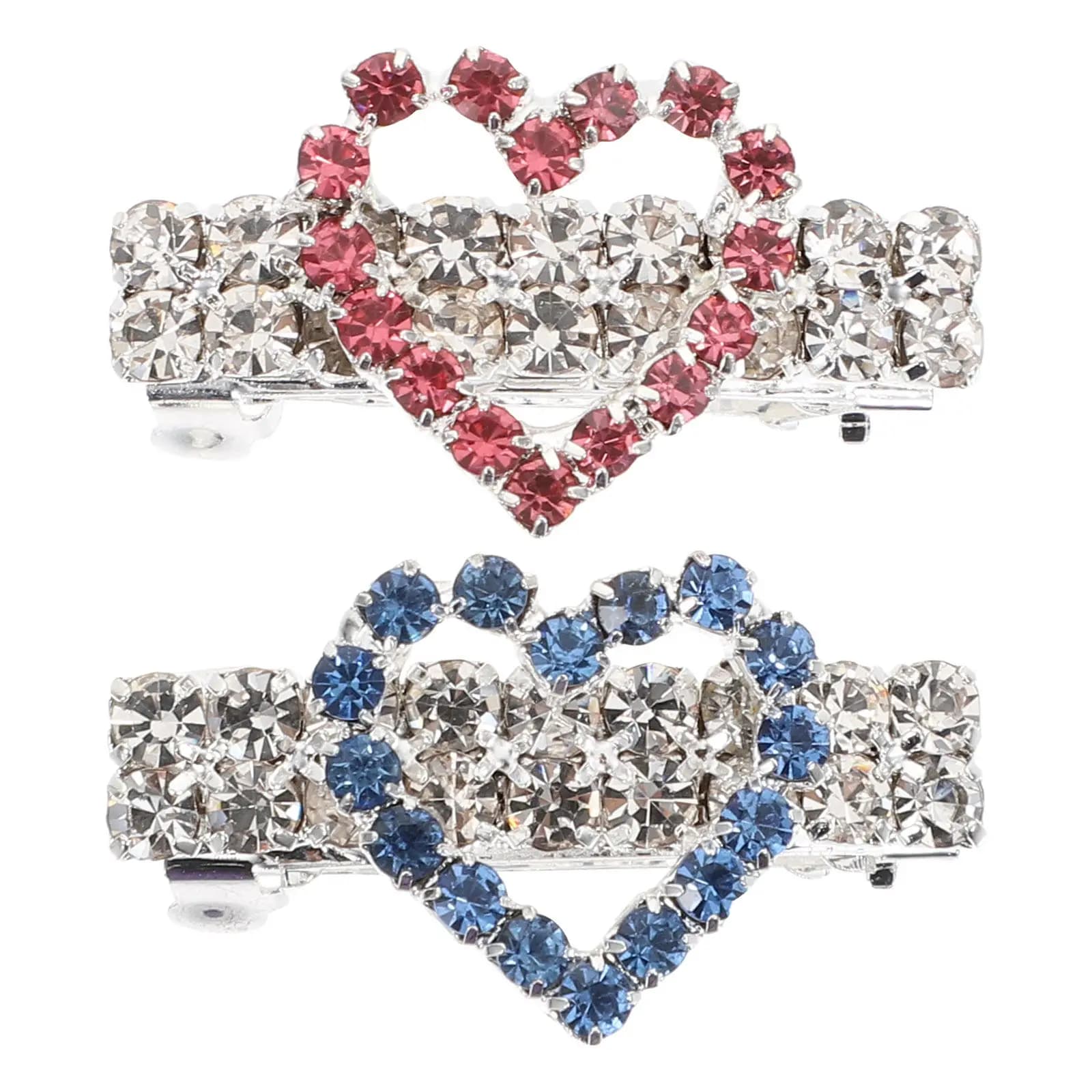 2 Pezzi Graziose Mollette a Forma di Cuore per Animali Domestici, Accessori Decorativi per Capelli di Cani e Gatti, Ideali per Uso Quotidiano, Toelettatura ed Eventi