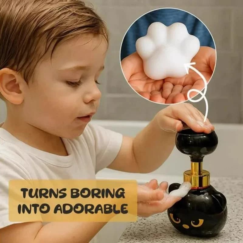 Dispenser di Sapone a Forma di Zampa di Gatto, Contenitore per Schiuma, Innovativo Portasapone Drenante per Casa e Ristorante