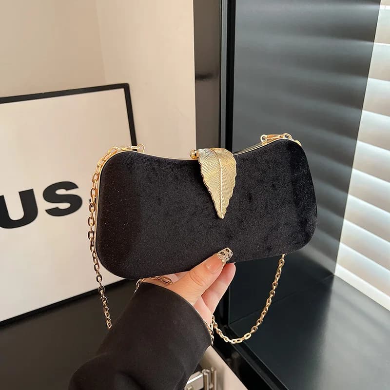 Borse da sera eleganti per le donne Pochette nera di lusso Pochette con busta alla moda, Borsa da sposa per feste per le donne Borsa da pranzo