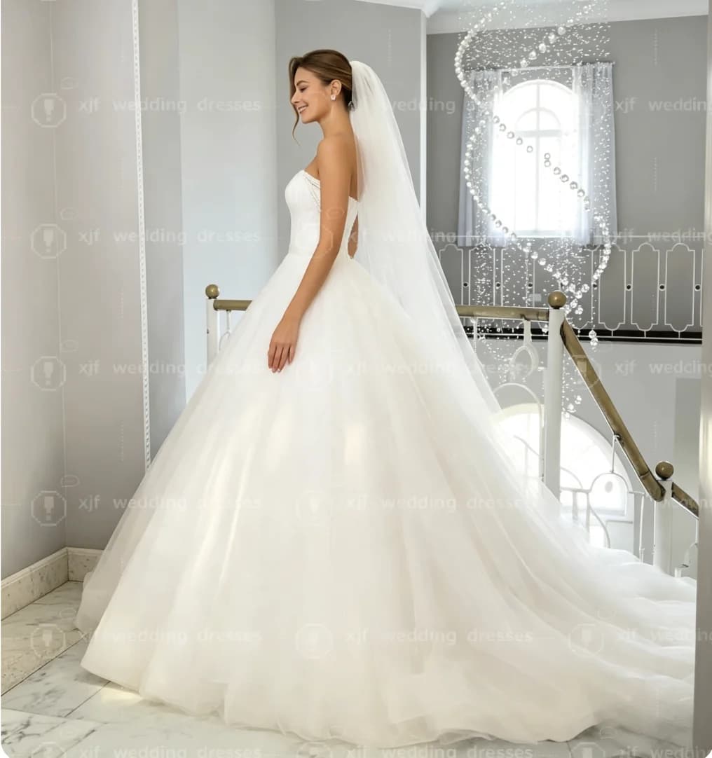 Customzied Sweetheart collar sleeveless Ball Gown wedding dress vestidos de novia amanda novias amanda novias official