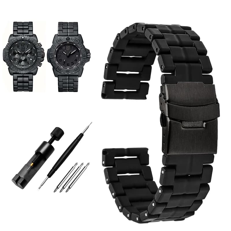Cinturino in plastica e acciaio leggero Cinturino in fibra di carbonio da 23 mm per Luminox 3080 3150 3051 Sport Mans Bracciale nero Orologi Accessori