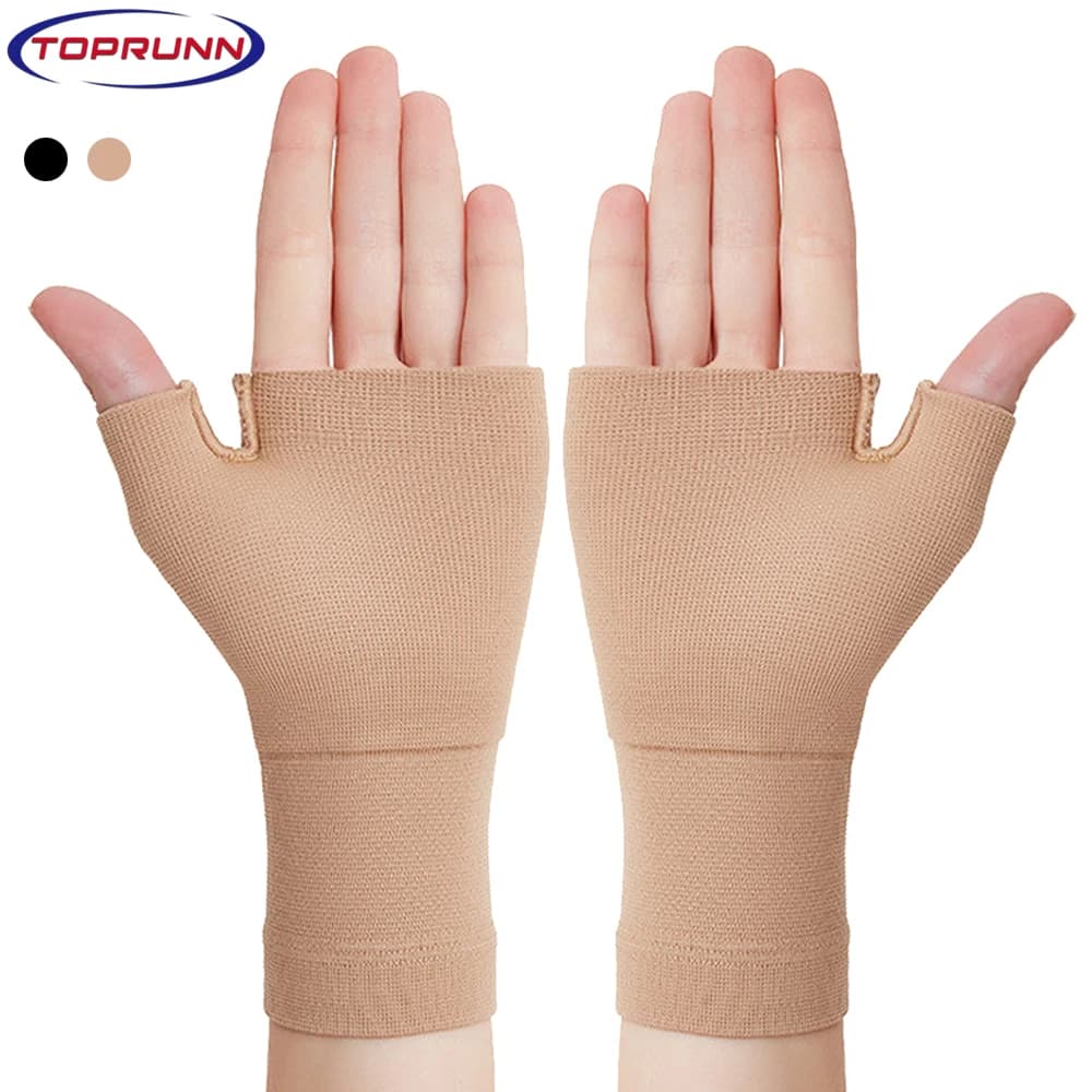 1Pair Fascia per il pollice Cintura Guanti di supporto muscolare del polso Brace Strap Manicotto di compressione Distorsioni Dolore articolare Guanti per tenosinovite