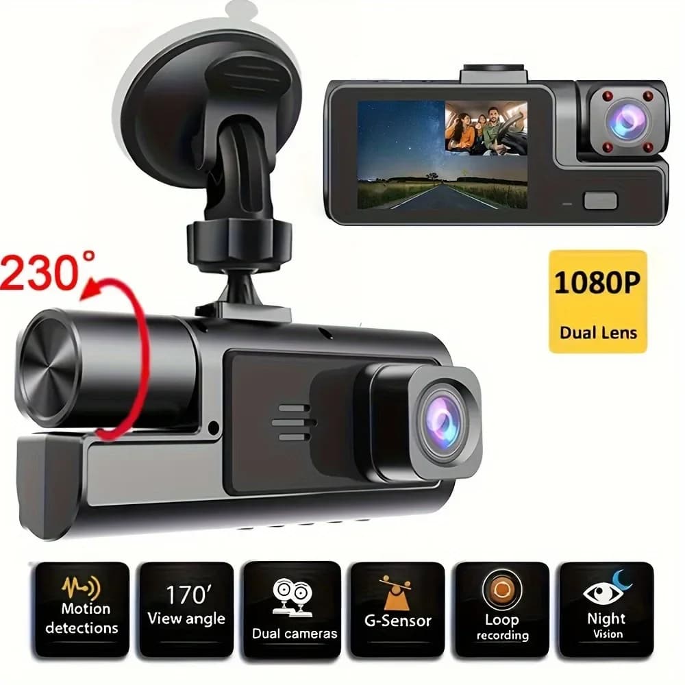 2 Camera Dash Cam For Car Camera 1080P Video Recorder Car DVR Front Rear View Camera Night Vision Black Box Car Accessories