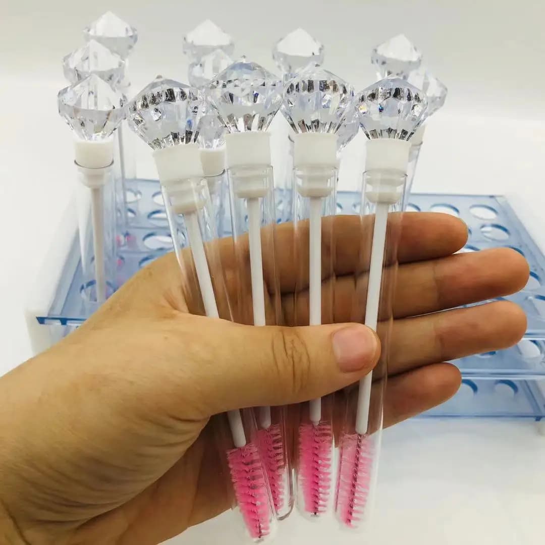 10 pieces Large diamond eyelash brush disposable eyelash brush Spoolie Mascara Bacchetta in tube