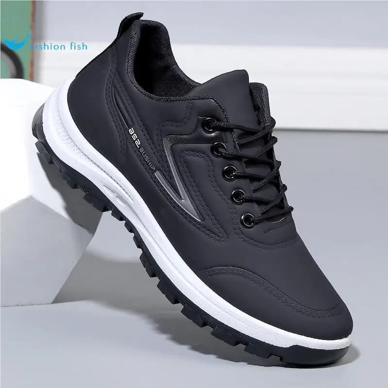 Scarpe Casual Nuovo Stile Primavera Autunno, Scarpe da Corsa con Suola Morbida, Scarpe da Lavoro da Uomo in Pelle, Scarpe Leggere
