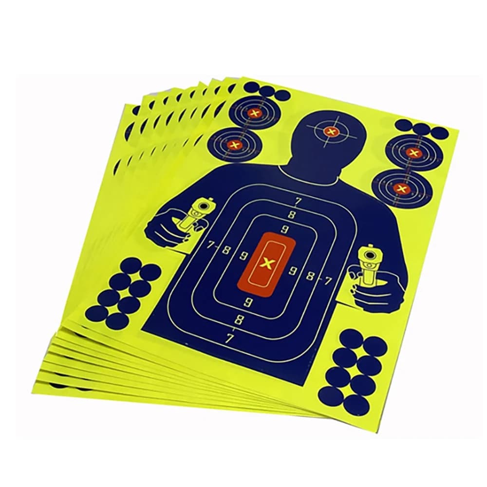 10Pcs 12X18 Inch Human Body Shape Targets Reactive Splatter Glow Fluorescent Paper Target For Archery Training Highly Recommende