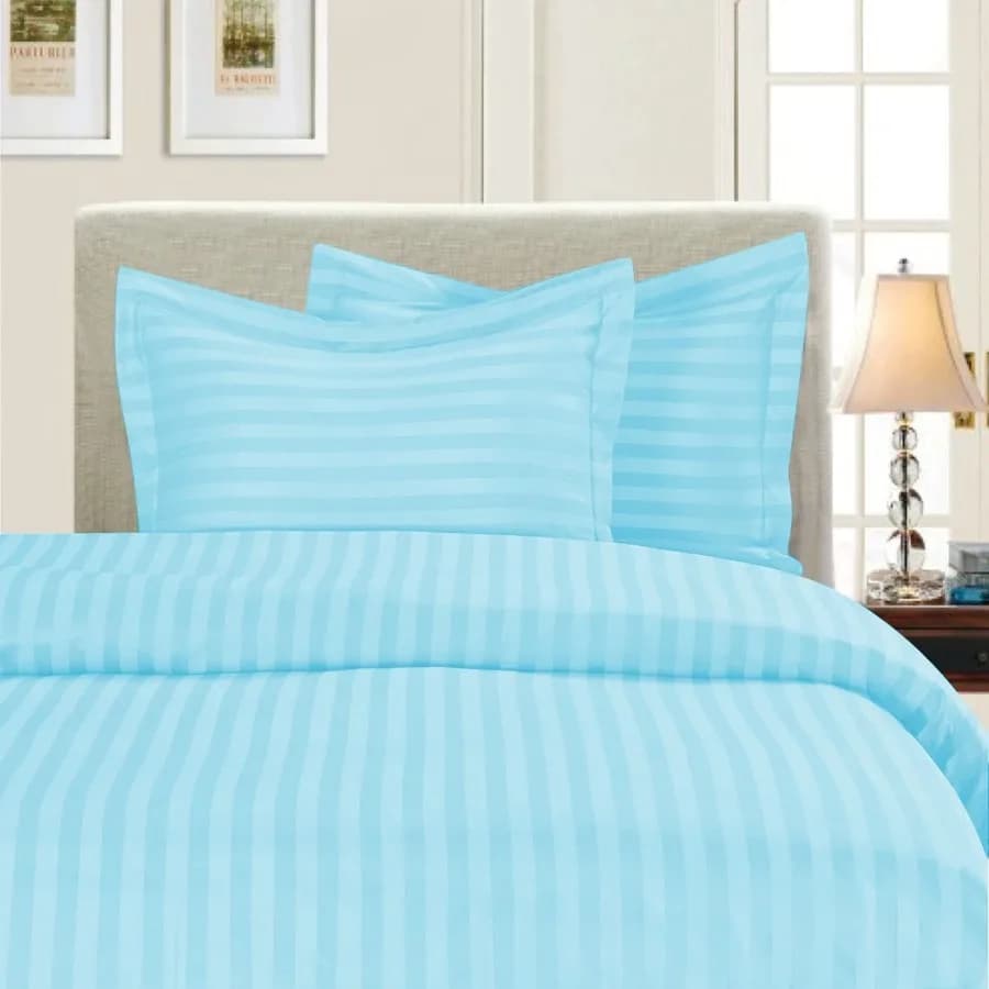 Stripe Duvet Cover 3 Piece Set Full Queen Aqua