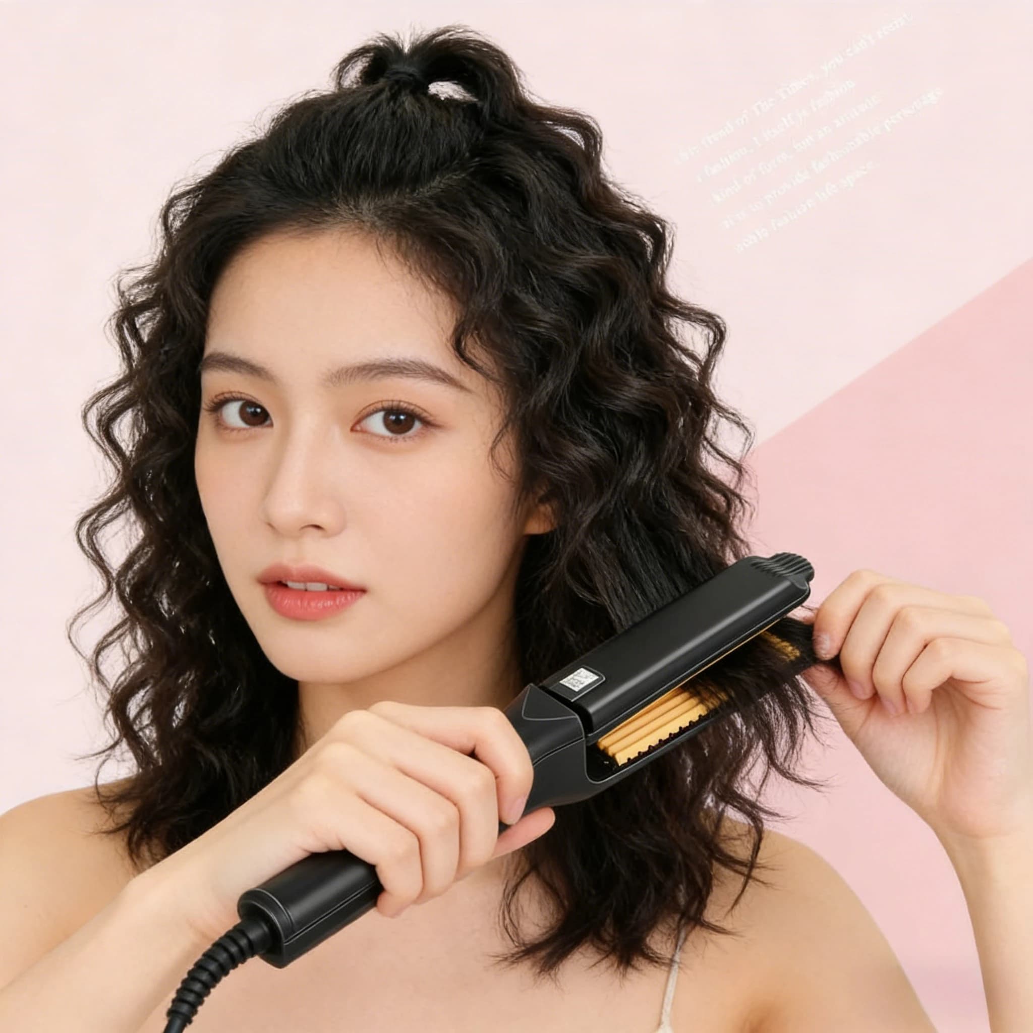 Piastra per capelli professionale in ceramica 4 in 1: stiratura, arricciatura, effetto corn perm e volumizzante - Strumento da salone