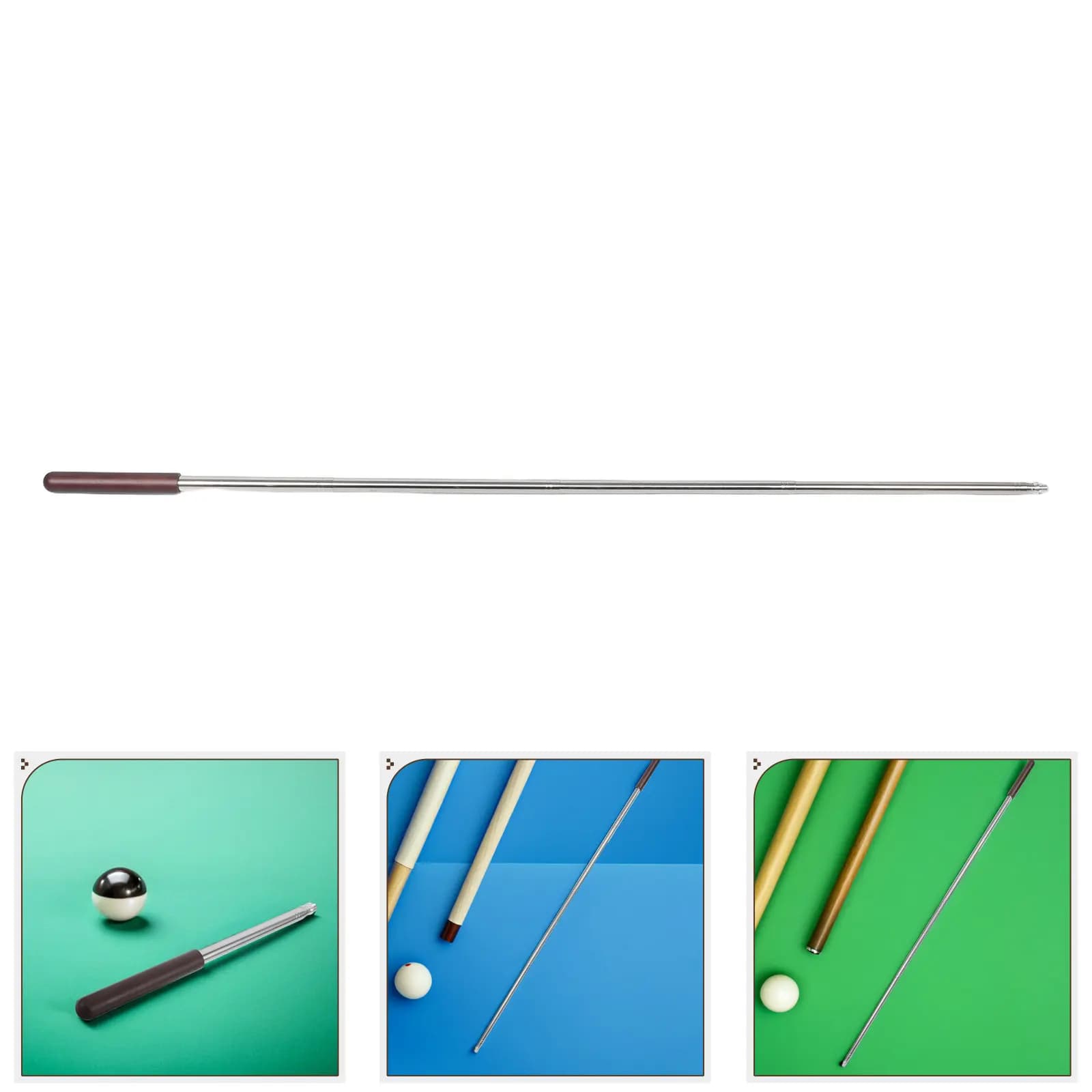 Telescopic Billiards Bridge Stick 14-63 Inches Adjustable Metal Cue Rest Rod Wooden Grip for Snooker Pool Tables