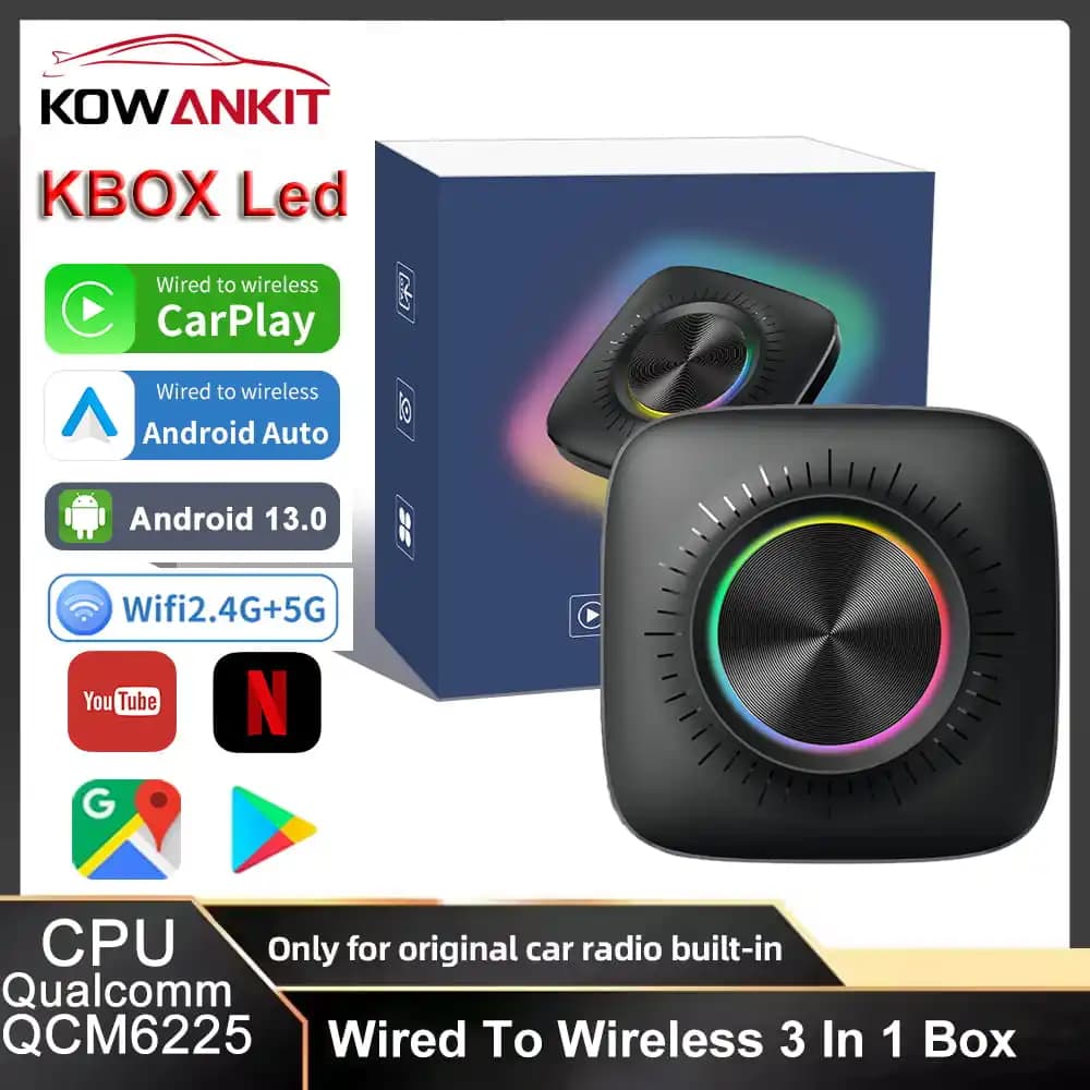 2026 New 64/128G CarPlay Ai Box Android 13 SM6225 8 cores Smart Android TV Box Wireless CarPlay Android Auto Plug & Play 3 in 1