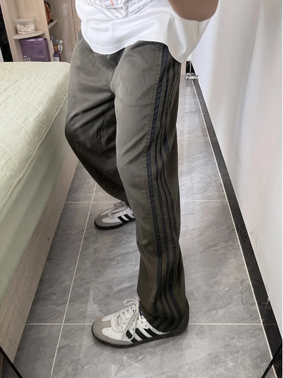 Pantaloni casual estivi da uomo Laisel Stripe, leggings sportivi larghi a gamba dritta, Cleanfit Bell Bot, traspiranti e comodi
