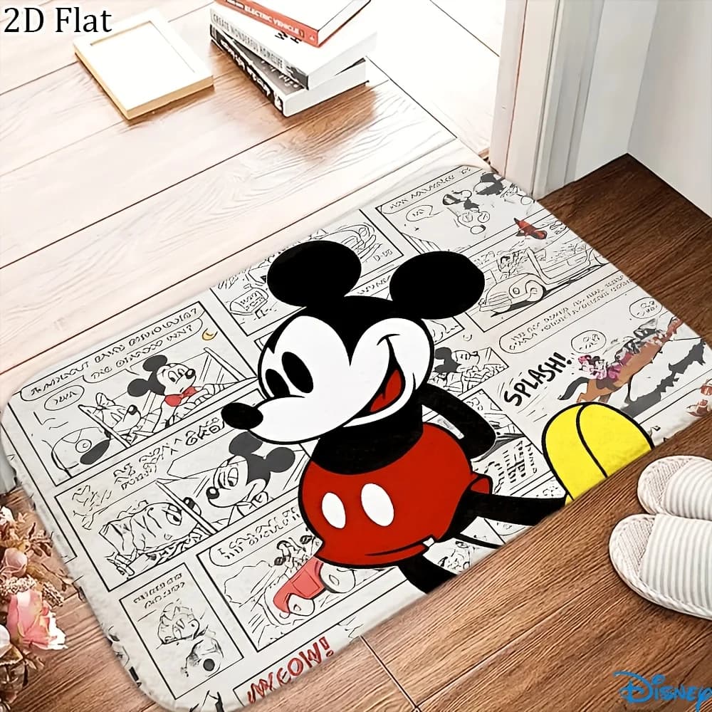 Tappeto in flanella con sfondo a fumetti di Topolino, tappetino da bagno, diverse misure, multifunzionale per l'uso quotidiano, adatto per