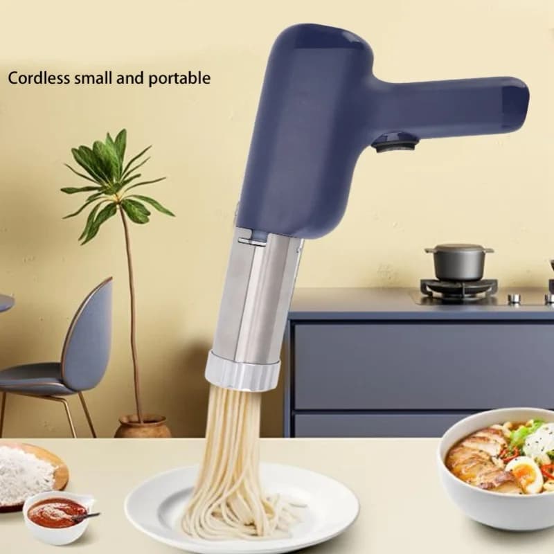 Handheld Noodle Maker Adjustable Automatic Mini Cordless Pasta Machine For Home Kitchen With 5 Moulds