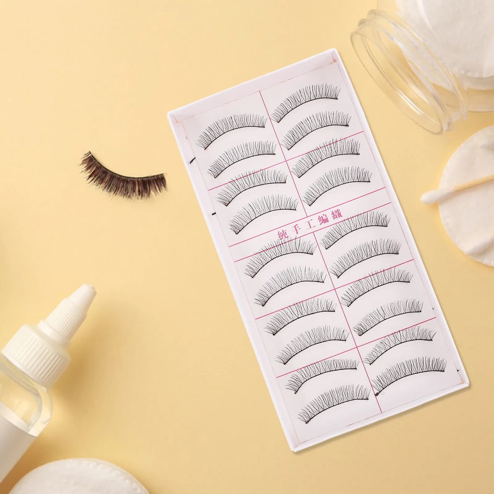 10 Paia di Ciglia Finte Artigianali Lunghe Nere in Fibra Artificiale, Base Morbida e Flessibile, Riutilizzabili, Voluminose, Curvate, per Occhi Naturalmente Luminosi