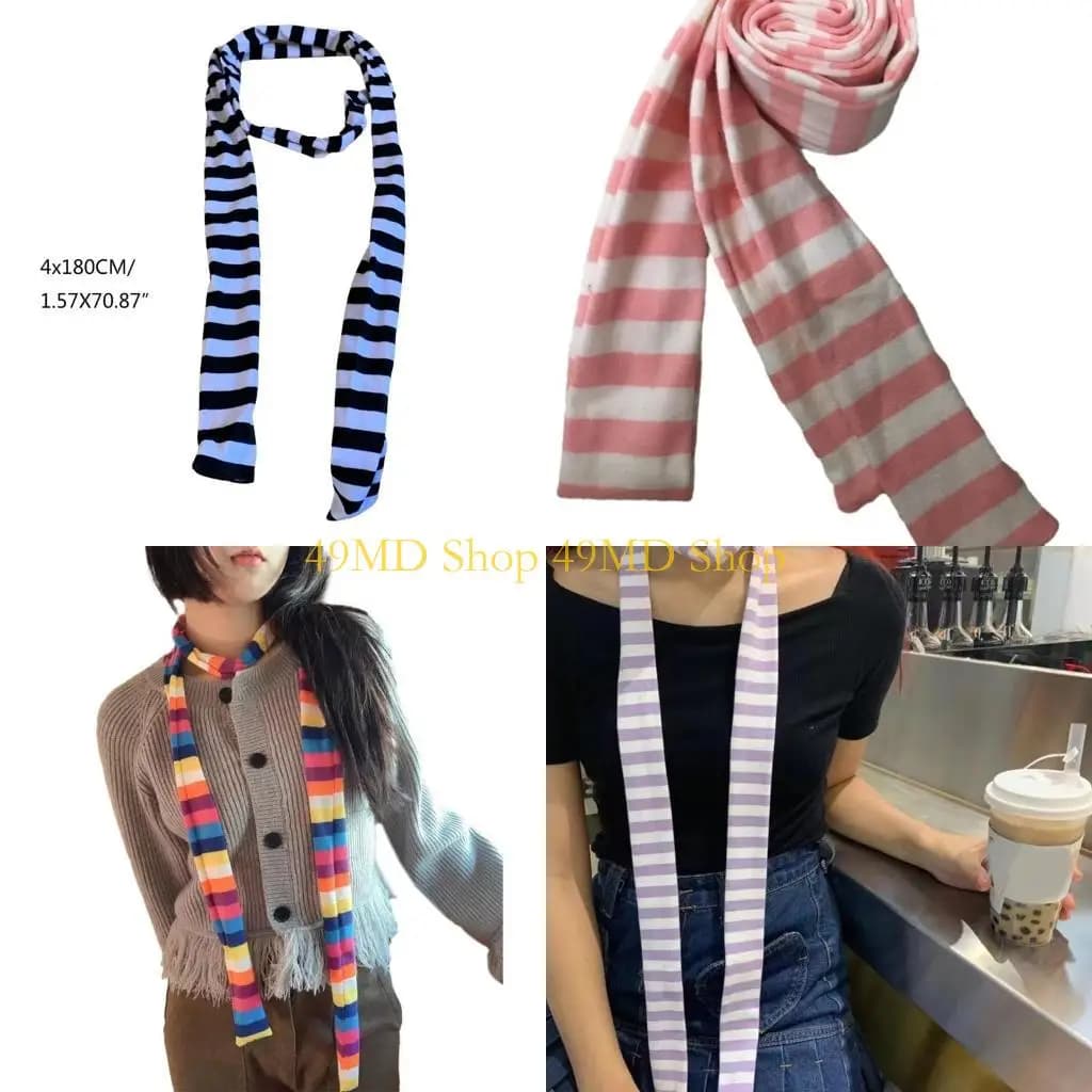 49md Stripe Pattern Scarf for Women Summer Shinves Scarpa da campeggio femmina campeggio