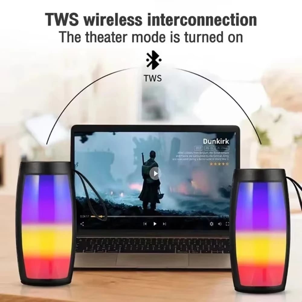 Altoparlante Bluetooth Portatile 1202 Wireless con Bassi Potenti e Subwoofer ad Alto Volume per Uso Esterno e Domestico