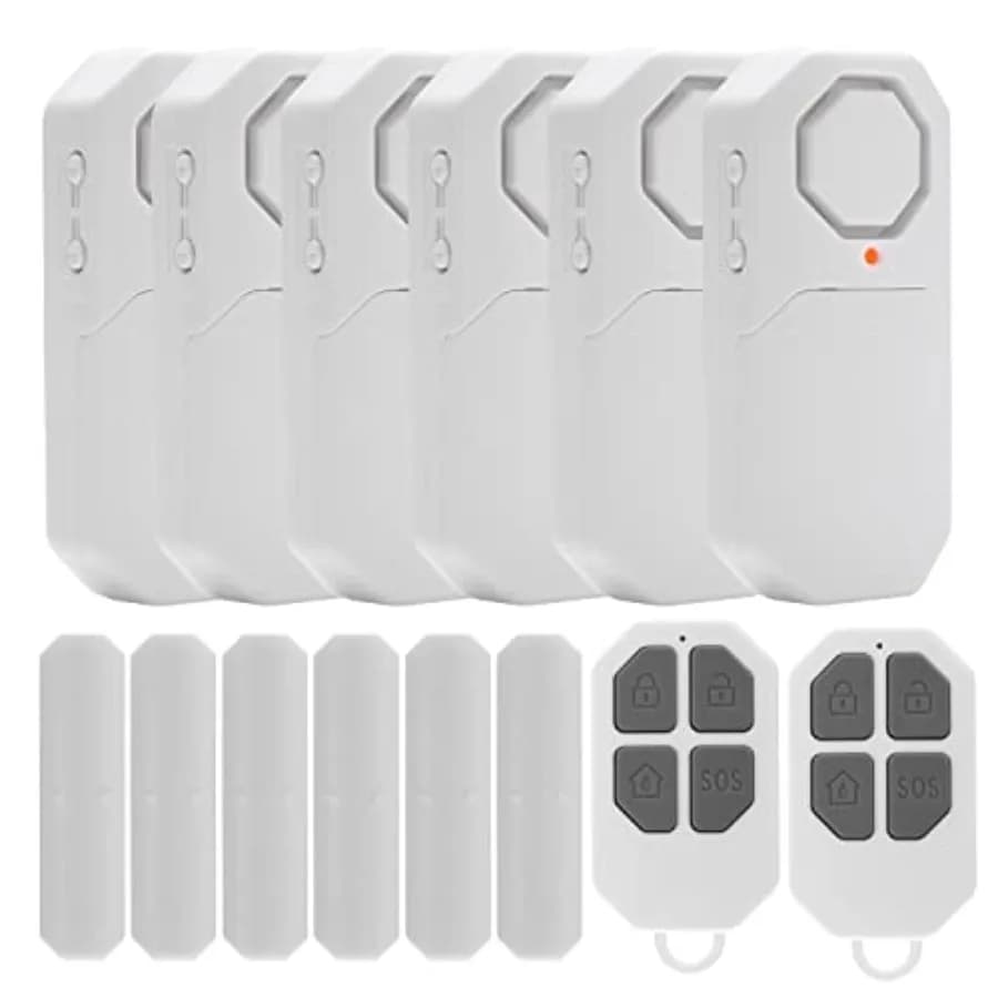 Allarme per Porte e Finestre con Telecomando per Sicurezza Domestica, Sensore Wireless per Porte con Volume Regolabile, Set da 6 Pezzi