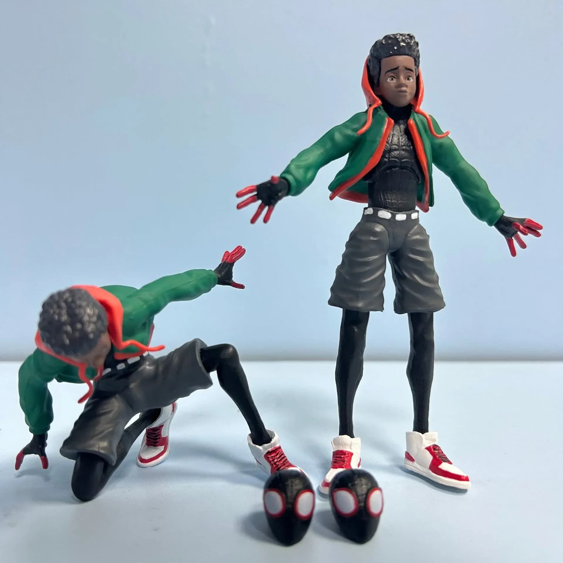 Action Figure Miles Spider-Man Anime 10cm, Giocattolo Artigianale Super Double Headed, Modellino da Collezione, Regalo