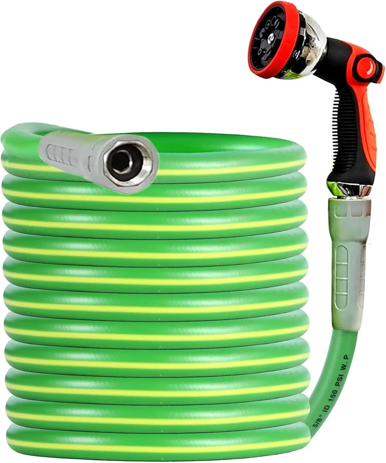 Tubo da Giardino 5/8'IDx75' in PVC Resistente, Tubo Ibrido Anti-Piega con Impugnatura Girevole, Tubo per Irrigazione Pesante