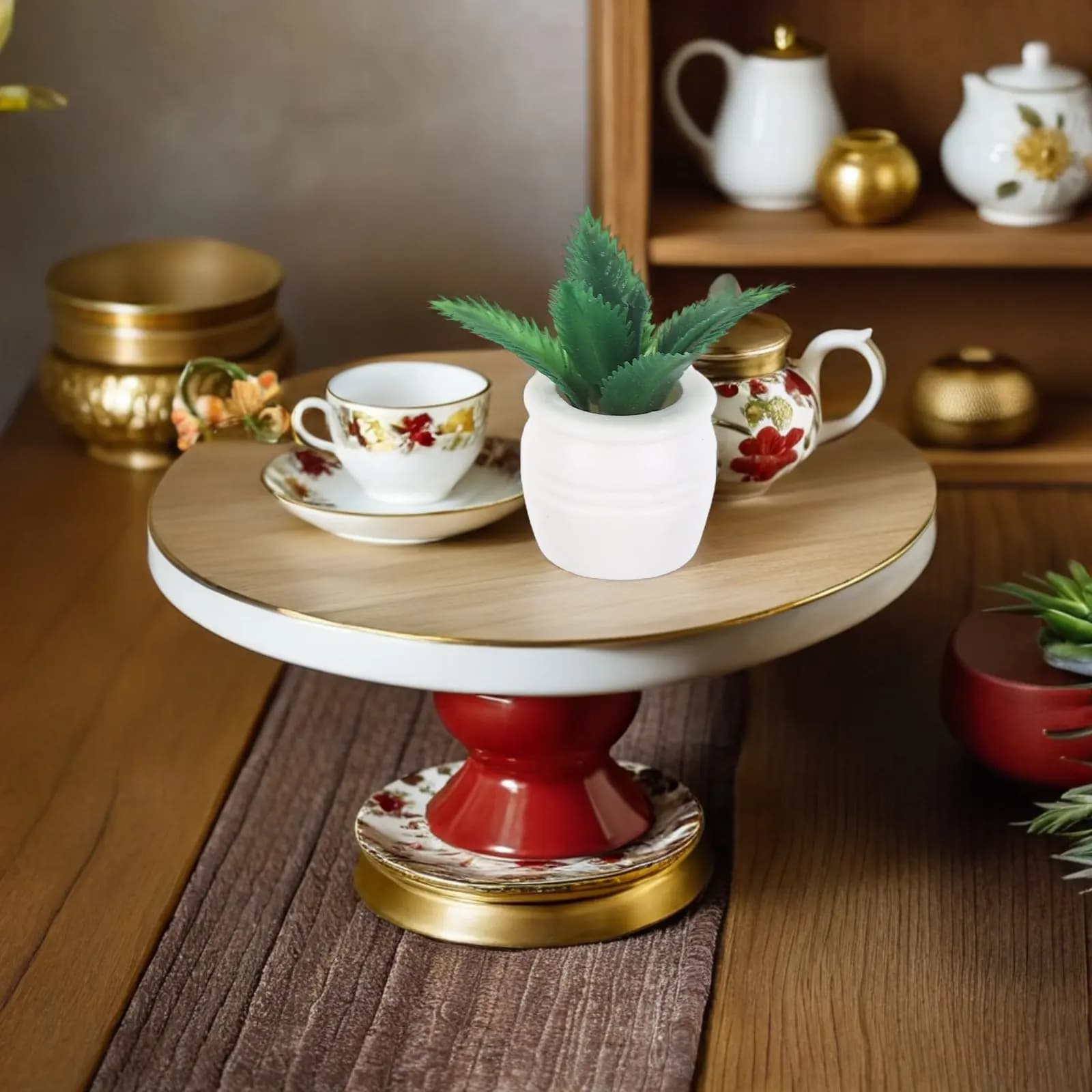 Set of 4 Fin Plants in Miniature, Bonsai Ornaments Simulated, Decorative Accessories for Home, Office and Table
