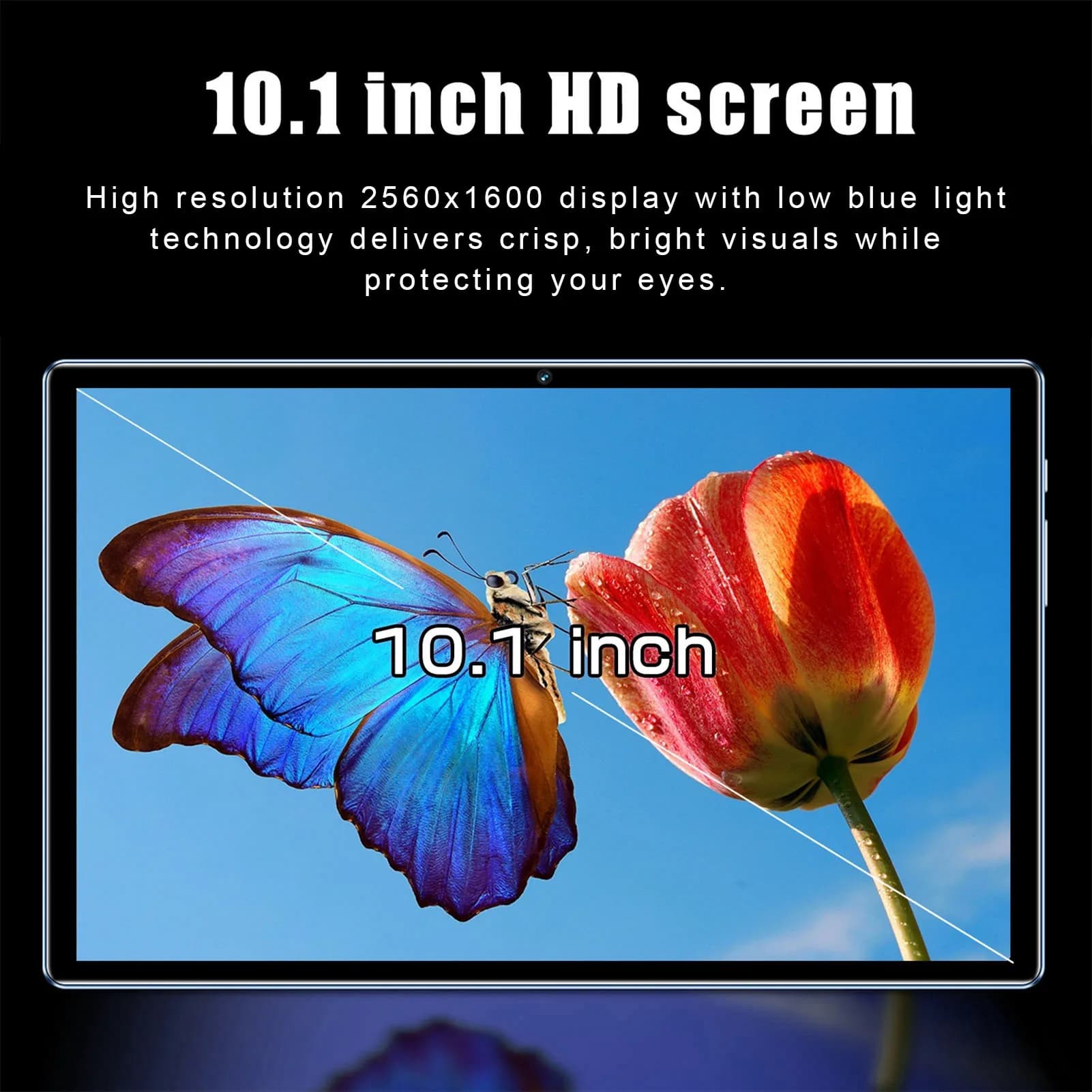 Supporto tablet 5G da 10,1 pollici per Android 14 12GB RAM 512GB ROM 8MP 13MP Fotocamere Tablet Bluetooth con penna touch per disegno Worki