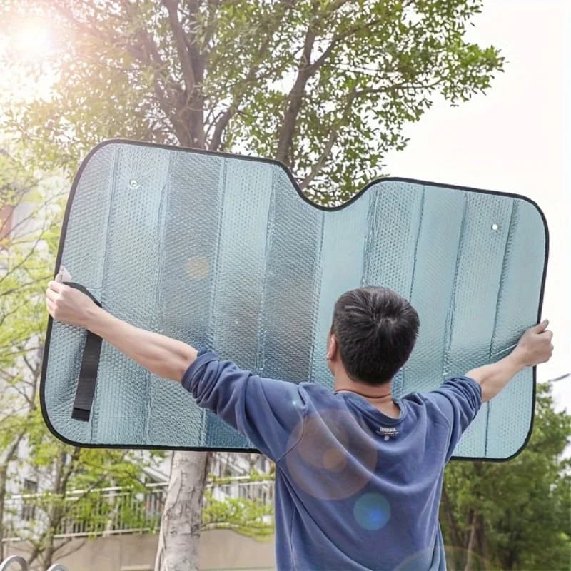 Parasole per auto per parabrezza anteriore per tutte le stagioni (2 pezzi) - Efficace protezione dalla luce solare e isolamento termico, realizzato in plastica resistente
