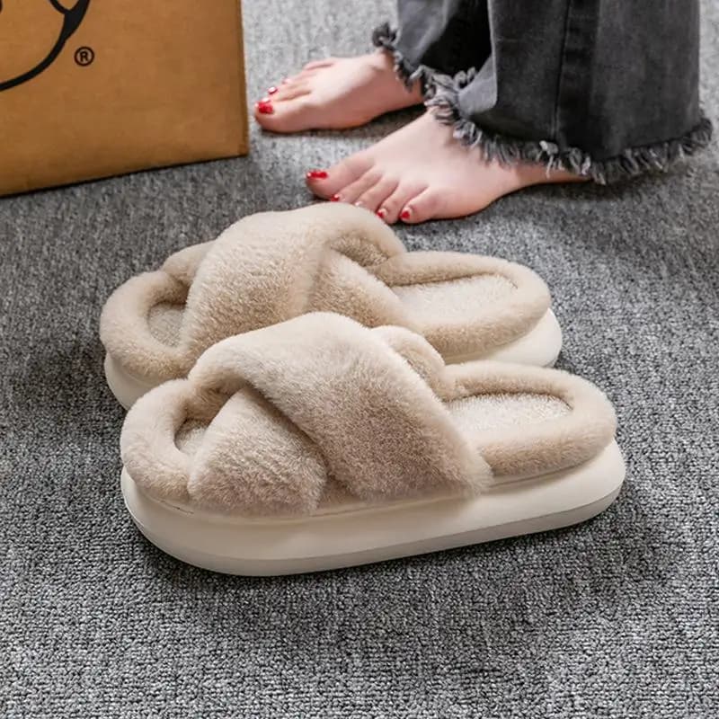 Pantofole Morbide da Donna, Scarpe Invernali di Design, Calzature Casual da Interno con Piattaforma in Peluche, Eleganti e Disponibili in Taglie Grandi