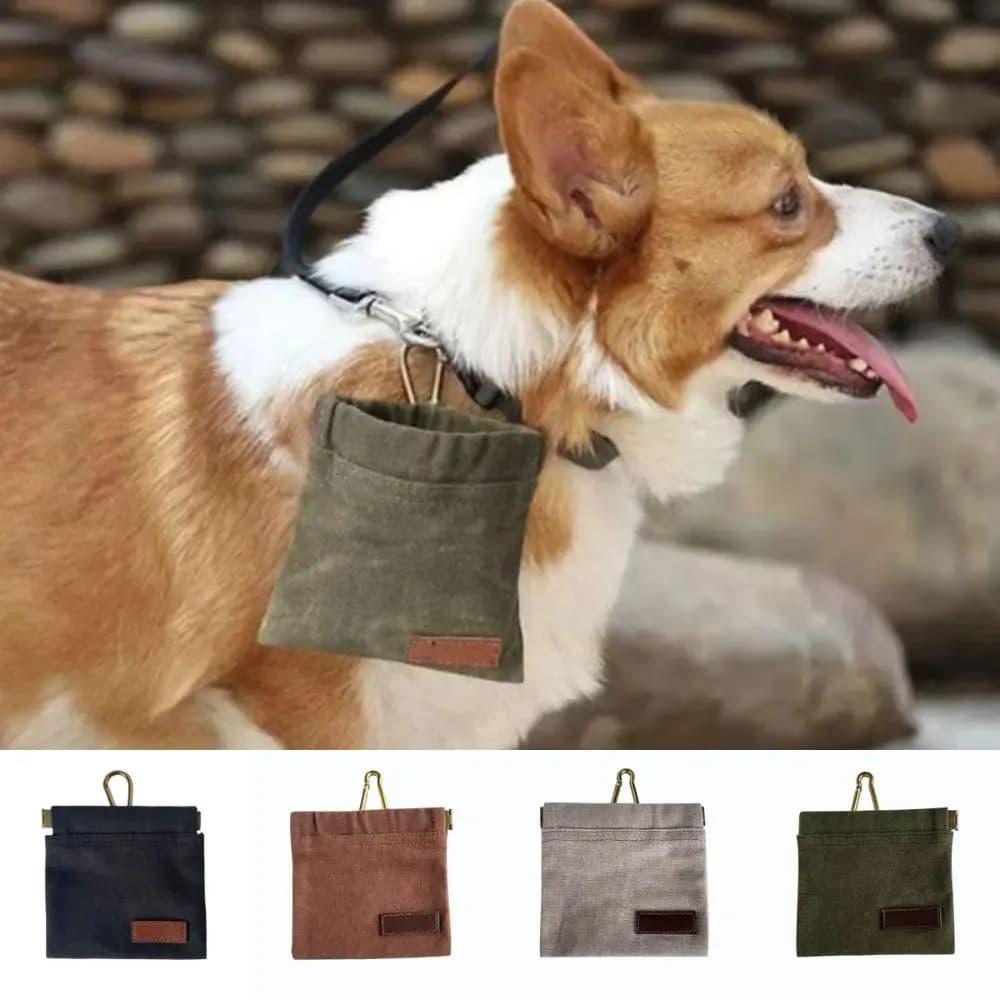 Nuova Borsa in Tela per Snack per Addestramento Cani con Gancio, Dispenser Impermeabile per Cibo, Borsa Resistente Autosigillante per Premi per Animali, per Viaggi all'Aperto