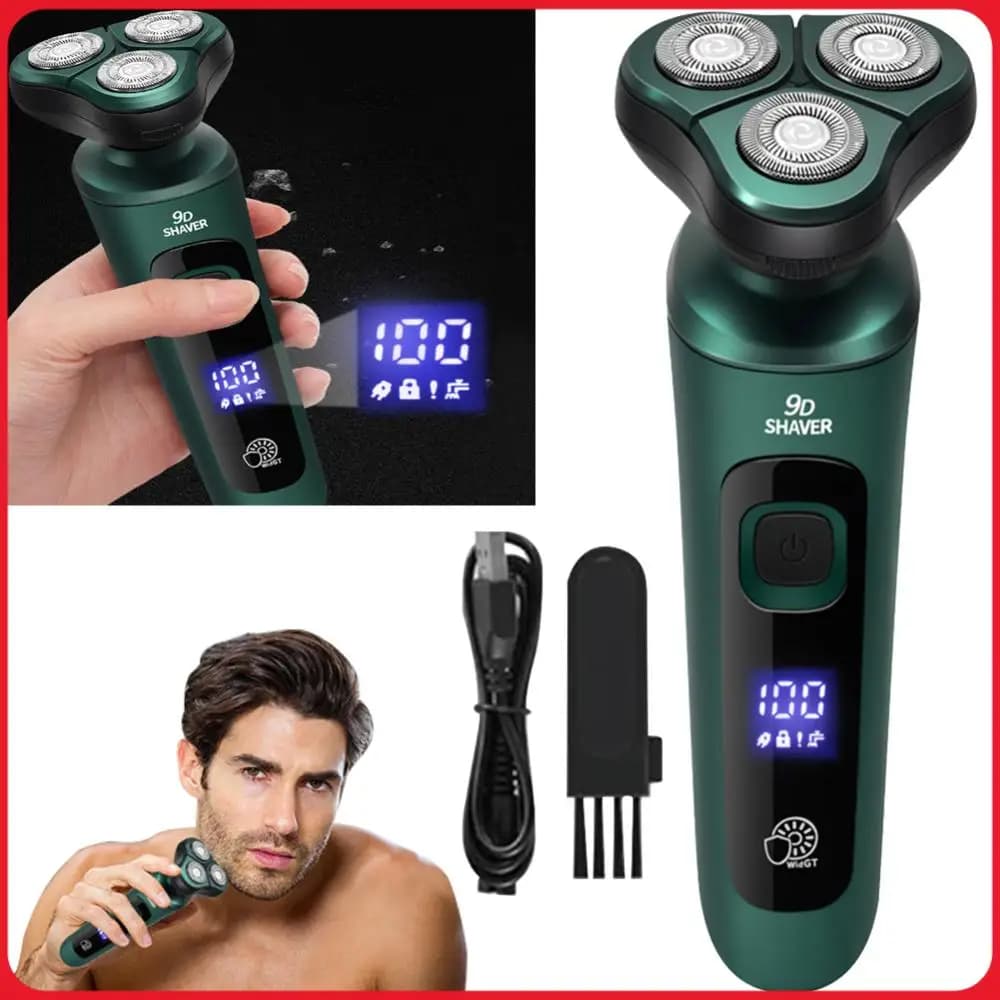 Rasoio Elettrico da Viaggio per Uomo, Ricaricabile USB, Lavabile, Trimmer per Barba e Viso, Rasoio Portatile